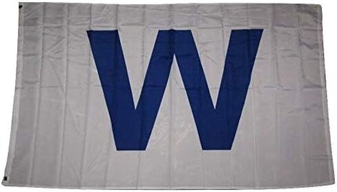 Trade Winds 3x5 Chicago Cubs Win W Blue Woven Knitted Flag 3'x5' Banner No Fade Premium Fade Resistant in Kuwait