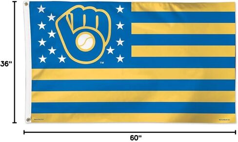 Wincraft MLB Milwaukee Brewers 07945115 علم فاخر، 3' x 5' in Kuwait