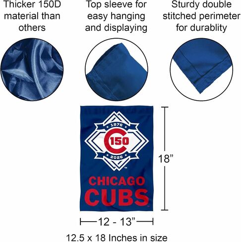 Chicago Baseball 150th Anniversary Double Sided Garden Flag in Kuwait