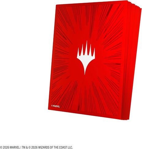 Gamegenic Magic: The Gathering Marvel Super Heroes Premium Double Sleeveing ​​Pack 100 - مجموعة واقي سطح السفينة باللون الأحمر الهزلي مع أكمام فنية وأكمام داخلية لبطاقات قائد MTG in Kuwait