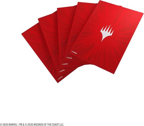 Gamegenic Magic: The Gathering Marvel Super Heroes Premium Double Sleeveing ​​Pack 100 - مجموعة واقي سطح السفينة باللون الأحمر الهزلي مع أكمام فنية وأكمام داخلية لبطاقات قائد MTG in Kuwait