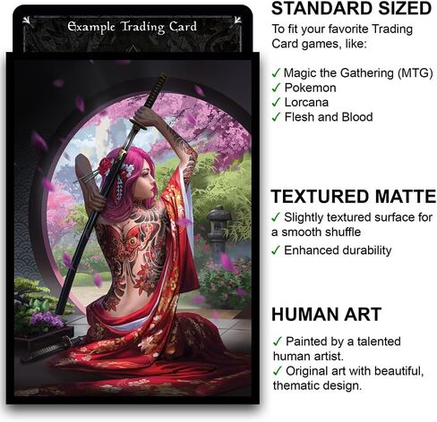 Fantasy North - الفراشة - 100 حافظة بطاقات تداول TCG مزخرفة غير لامعة - تناسب Magic MTG Commander Pokemon وألعاب البطاقات الأخرى - أكمام بطاقات اللعب in Kuwait