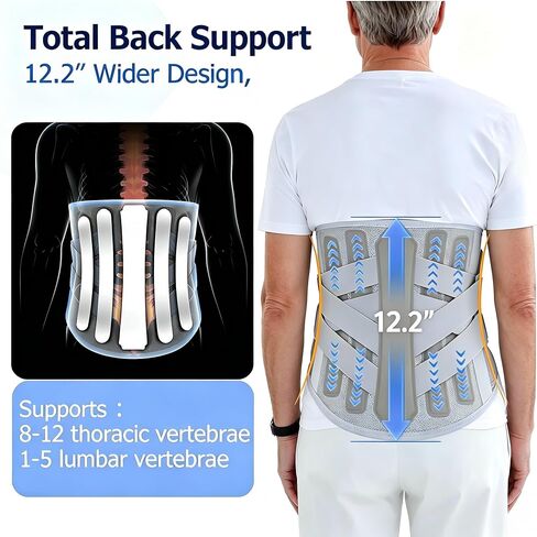 TESETON Back Brace for Lower Back Pain Men Women 05-L | Lumbar Support Belt for Lower Back Pain with 3-Layer Adjustable Straps, Mesh for Herniated Disc,Sciatica,Scoliosis in Kuwait