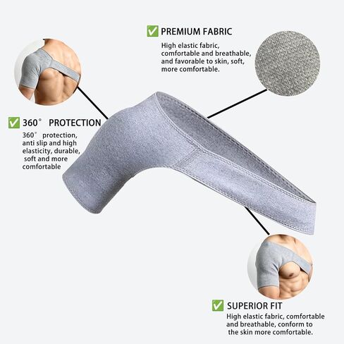 Shoulder Brace for Men & Women – Bamboo Compression Sleeve for Sleeping, Rotator Cuff Support – Universal Fit Left or Right Arm – Relieve Pain, Swelling & Bone Grinding (X-Large) in Kuwait