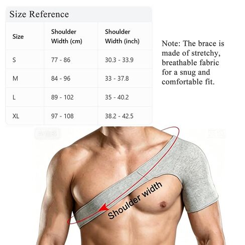 Shoulder Brace for Men & Women – Bamboo Compression Sleeve for Sleeping, Rotator Cuff Support – Universal Fit Left or Right Arm – Relieve Pain, Swelling & Bone Grinding (X-Large) in Kuwait