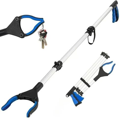 أداة Grabber Reacher مقاس 43 بوصة، أداة التقاط Reacher Grabber قابلة للطي مع فك ومغناطيس يدوران 360 درجة، أداة التقاط علوية طويلة للغاية، أدوات التقاط خفيفة الوزن لكبار السن (أزرق) in Kuwait