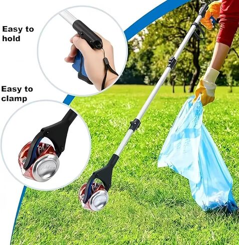 أداة Grabber Reacher مقاس 43 بوصة، أداة التقاط Reacher Grabber قابلة للطي مع فك ومغناطيس يدوران 360 درجة، أداة التقاط علوية طويلة للغاية، أدوات التقاط خفيفة الوزن لكبار السن (أزرق) in Kuwait