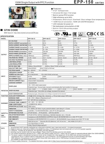 EPP-150-48 100.8W Single Output Power Supply EPP-150 48V 2.1A in Saudi Arabia