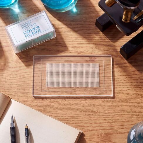 Konohan 1ml 1000 Grid Plankton Counting Chamber with Grid and 100pcs Microscope Glass Cover Slips and 1pcs Handheld Tally Counter for Phytoplankton Zooplankton Analysis Identification in Water Sample in Kuwait