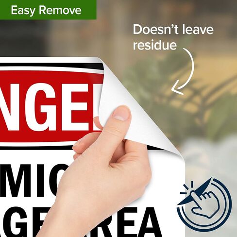 OSHA Danger Chemical Storage Area Authorized Personnel Only Sign, 10x7 Inches, 4 Mil Vinyl Decal Stickers Weather Resistant, Made in USA by My Sign Center in Kuwait
