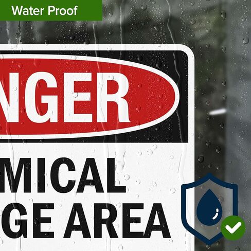 OSHA Danger Chemical Storage Area Authorized Personnel Only Sign, 10x7 Inches, 4 Mil Vinyl Decal Stickers Weather Resistant, Made in USA by My Sign Center in Kuwait