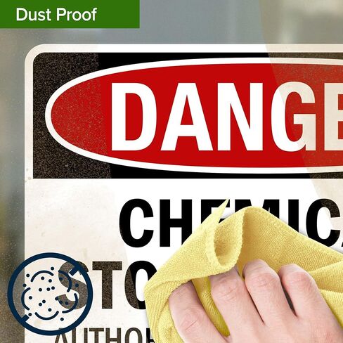 OSHA Danger Chemical Storage Area Authorized Personnel Only Sign, 10x7 Inches, 4 Mil Vinyl Decal Stickers Weather Resistant, Made in USA by My Sign Center in Kuwait