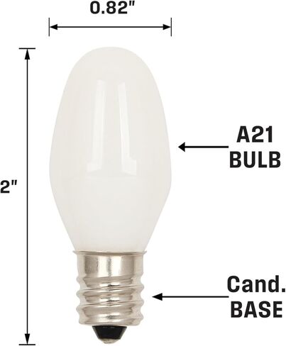 Westinghouse 5283000 0.4 وات (ما يعادل 4 وات) C7 لمبة إضاءة LED بشعيرة متجمدة، قاعدة شمعدان، عبوتان in Kuwait