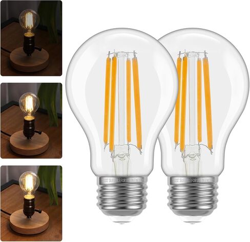 ALAMPEVER 3 Way Light Bulbs 2 Pack, 30/70/100W Equivalent, Bright A19 LED Light Bulb, 2700K Soft White, 500/1000/1600LM, 4/8/12W, E26 Base, Non-Dimmable, ldeal for Living Room, Entryway, Home Office in Kuwait