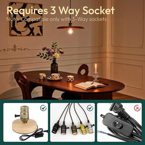 ALAMPEVER 3 Way Light Bulbs 2 Pack, 30/70/100W Equivalent, Bright A19 LED Light Bulb, 2700K Soft White, 500/1000/1600LM, 4/8/12W, E26 Base, Non-Dimmable, ldeal for Living Room, Entryway, Home Office in Kuwait
