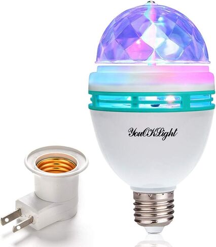 YouOKLight E26 الدورية RGB ديسكو الكرة الخفيفة، LED ستروب لمبة سحرية الكرة الخفيفة، لحفلة عيد ميلاد نادي بار كاريوكي عيد الهالوين عيد الميلاد in Kuwait