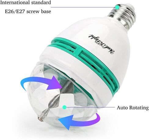 YouOKLight E26 الدورية RGB ديسكو الكرة الخفيفة، LED ستروب لمبة سحرية الكرة الخفيفة، لحفلة عيد ميلاد نادي بار كاريوكي عيد الهالوين عيد الميلاد in Kuwait