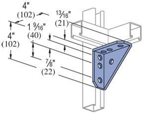 حقيقي Unistrut P2484-EG 7 حفرة 90 درجة مجمعة زاوية موصل قوس لجميع 1-5/8 in Kuwait