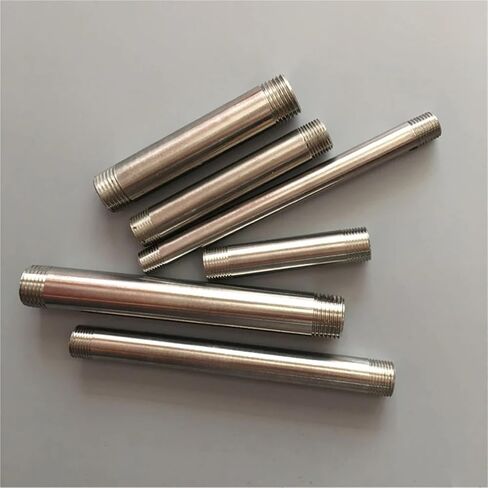 1/8" 1/4" 3/8" 1/2" 3/4" 1" 1-1/4" 1-1/4" 2" BSPT Euqal Male Round Nipple 100mm Length 304 Stainless Steel Pipe Fitting Water(100MM_3/8") in Kuwait