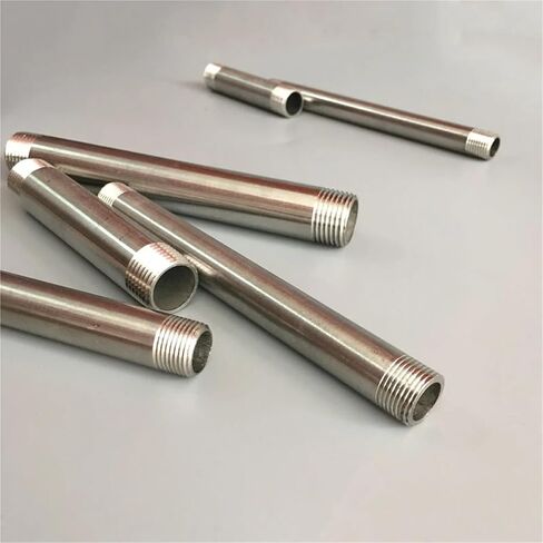 1/8" 1/4" 3/8" 1/2" 3/4" 1" 1-1/4" 1-1/4" 2" BSPT Euqal Male Round Nipple 100mm Length 304 Stainless Steel Pipe Fitting Water(100MM_3/8") in Kuwait
