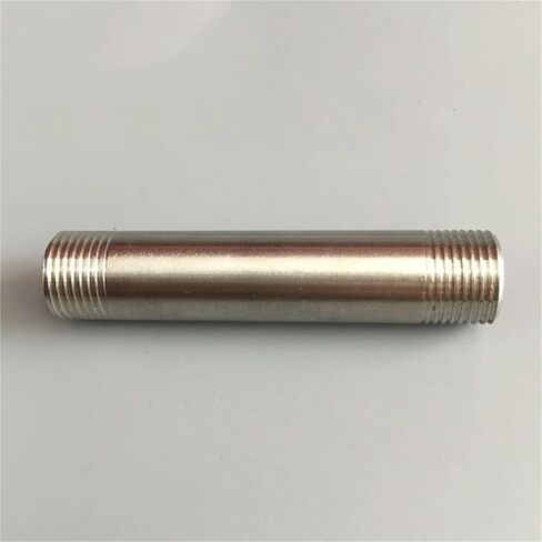 1/8" 1/4" 3/8" 1/2" 3/4" 1" 1-1/4" 1-1/4" 2" BSPT Euqal Male Round Nipple 100mm Length 304 Stainless Steel Pipe Fitting Water(100MM_3/8") in Kuwait