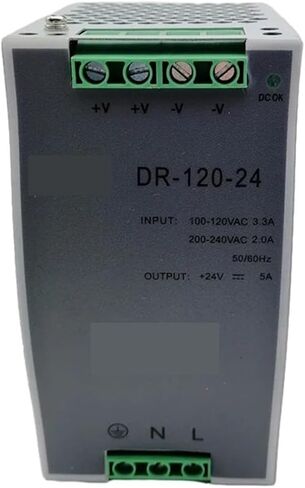 120 واط 24 فولت تحويل التيار الكهربائي الدين السكك الحديدية نوع إخراج واحد DR120W-24V 5A لوازم لشريط Led in Kuwait