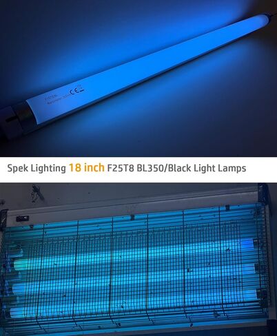 لمبة إضاءة فلورسنت سوداء 18 بوصة F25T8/350BL/أسود متوافقة مع 18 بوصة F15T8/BL Quantum 365nm، مصباح أزرق T8 أنبوب 15 وات، قاعدة G13 ثنائية الدبوس (عبوتان) in Kuwait