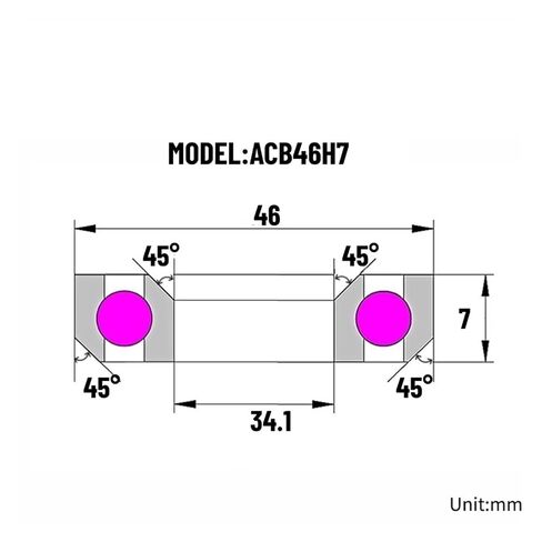 1 قطعة ACB46H7 سماعة تحمل 34.1*46*7 ملليمتر 45 درجة * 45 درجة دراجة الجبهة السلطانية كم تحمل ACB3039 دراجة هوائية جبلية التوازن in Kuwait
