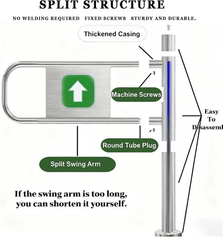 Automatic SelfClosing 90° Pedestrian Gate Unidirectional Swing Door for Entrances Safety Barrier for Libraries Durable 50cm/19.6in Entrance Gate in Saudi Arabia