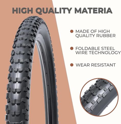 قطعتان من إطارات الدراجة مقاس 24 × 2.125 مقاس 57-507 مقاس 24 بوصة للجبال، وMTB، والطرق الوعرة، والدراجات الهجينة، وإطارات الفاصلة (M-056) in Kuwait
