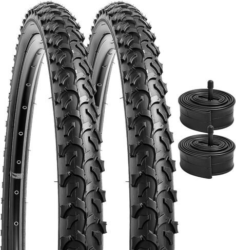 إطارات دراجة YUNSCM 26x1.95 53-559 إطارات بديلة وأنابيب دراجة بصمام Schrader مقاس 26 بوصة متوافقة مع إطارات وأنابيب الدراجة الجبلية MTB 26 x 1.95 قطعتين (Y-1113) in Kuwait