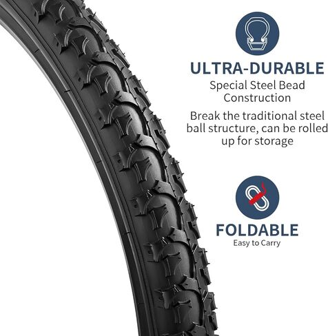 إطارات دراجة YUNSCM 26x1.95 53-559 إطارات بديلة وأنابيب دراجة بصمام Schrader مقاس 26 بوصة متوافقة مع إطارات وأنابيب الدراجة الجبلية MTB 26 x 1.95 قطعتين (Y-1113) in Kuwait