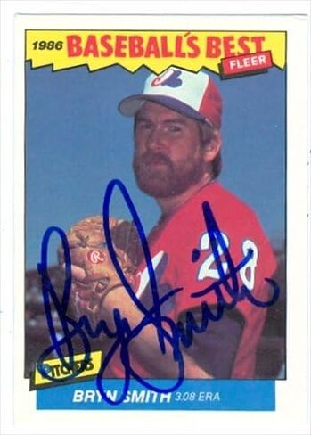 مستودع التوقيعات 39846 برين سميث بطاقة البيسبول الموقعة Montreal Expos 1986 Fleer Baseballs Best No. 35 in Kuwait
