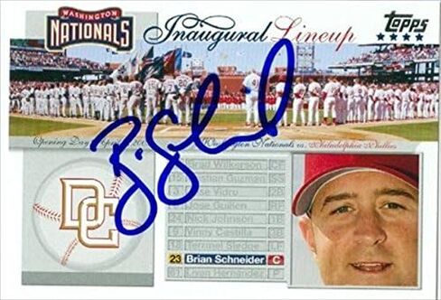 مستودع التوقيعات 39779 بطاقة بيسبول موقعة من براين شنايدر مواطني واشنطن 2005 تشكيلة Topps الافتتاحية رقم Ni-Bs in Kuwait
