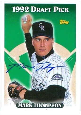 مستودع التوقيعات 40709 بطاقة البيسبول الموقعة من مارك طومسون كولورادو روكيز 1993 Topps Draft Pick رقم 419 in Kuwait