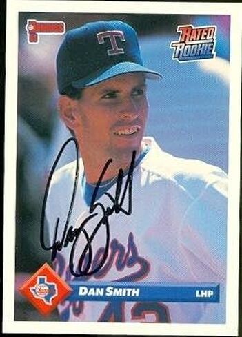 Autograph Warehouse 49058 Dan Smith Autographed Baseball Card Texas Rangers 1993 Donruss Rated Rookie No .374 in Kuwait
