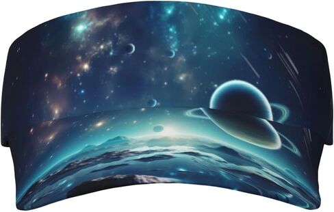 Space Stars Print Sports Sun Visor Hats Adjustable Running Golf Tennis Sun Cap for Women Men Black in Saudi Arabia