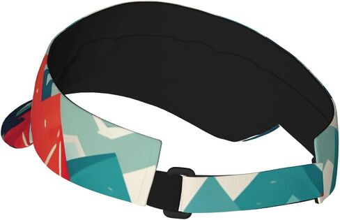 Travel Mountain Scenery Print Sports Sun Visor Hats Adjustable Running Golf Tennis Sun Cap for Women Men Black in Saudi Arabia