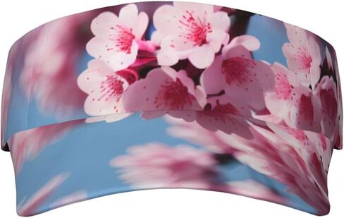 Cherry Blossoms Print Sports Sun Visor Hats Adjustable Running Golf Tennis Sun Cap for Women Men in Saudi Arabia