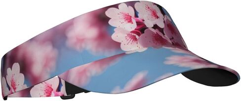 Cherry Blossoms Print Sports Sun Visor Hats Adjustable Running Golf Tennis Sun Cap for Women Men in Saudi Arabia