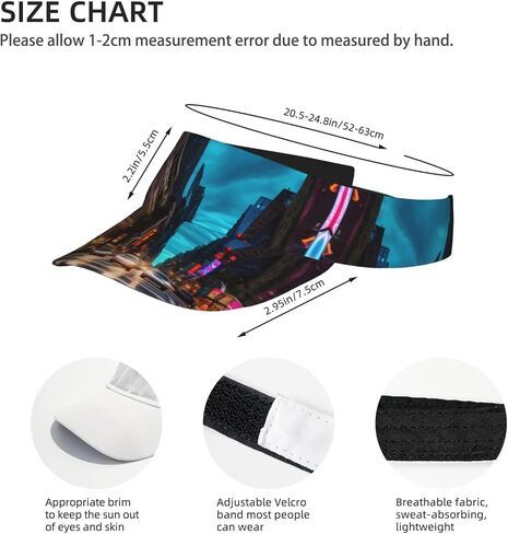 Streets of New York City Print Sports Sun Visor Hats Adjustable Running Golf Tennis Sun Cap for Women Men Black in Saudi Arabia