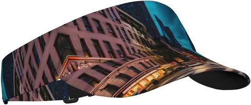 Streets of New York City Print Sports Sun Visor Hats Adjustable Running Golf Tennis Sun Cap for Women Men Black in Saudi Arabia