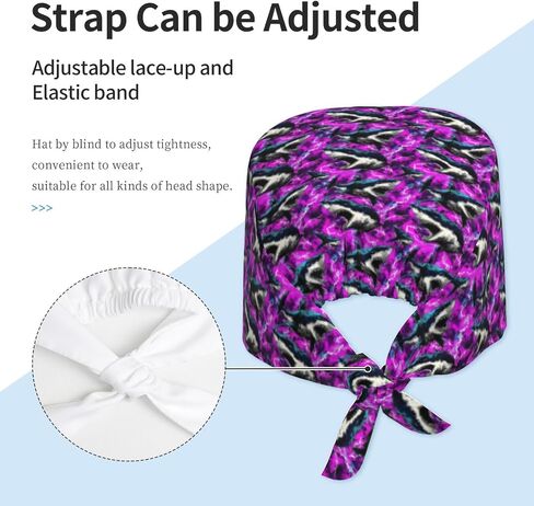 Cool Lightning Ocean Shark Print Scrub Caps Women Men, Nurse Cap Surgical Caps Scrub Hats for Women Men, Adjustable Working Cap with Sweatband in Kuwait