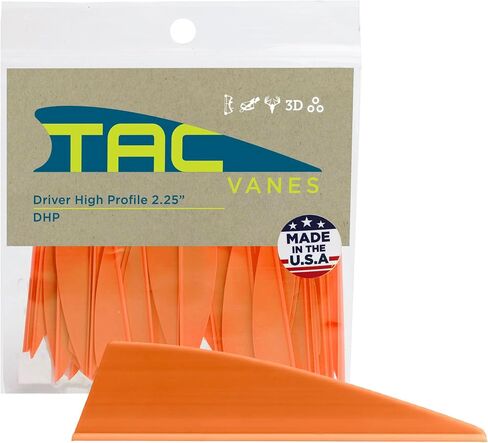 TAC Vanes Driver High Profile 2.25" Arrow Vanes - برتقالي (100 حزمة) رمي الرماية in Kuwait