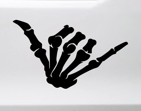 Shaka Sign Skeleton Hand Vinyl Decal – Hang Loose Surf Sticker – Die Cut Car Truck Window Laptop Bumper Graphic – Custom Color Size Orientation in Kuwait