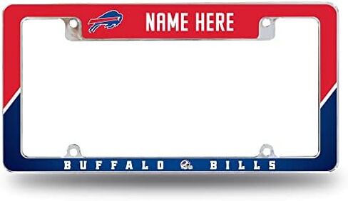 Rico Industries NFL Football Buffalo Bills شخصية/مخصصة مقاس 12 بوصة × 6 بوصة من الكروم في جميع أنحاء إطار لوحة ترخيص السيارات للسيارة/الشاحنة/سيارات الدفع الرباعي in Kuwait