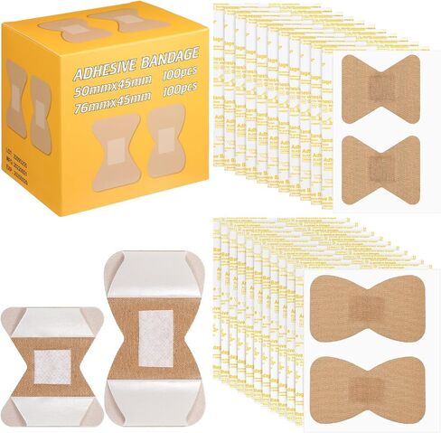 Funtery 200 Pcs Large Bandages Bulk Latex Free Fingertip Bandage Adhesive Wound Care Fabric Bandages for Care and Protect Wounds, 2 x 1.8 Inch, 3 x 1.8 Inch in Kuwait