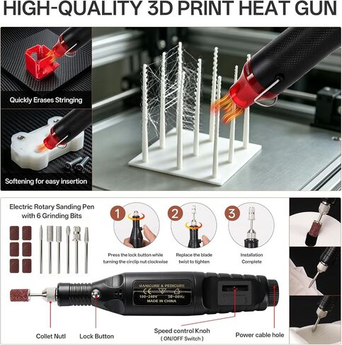 132Pcs 3D Printer Accessories Tools Kit,with Artificial Leather Storage Case,Perfect 3D Printing Enthusiast Kit,Includ 3D Printer Clean&Maintenance&Model Finish for Bambu Lab, Ender 3, Kobra, etc. in Saudi Arabia