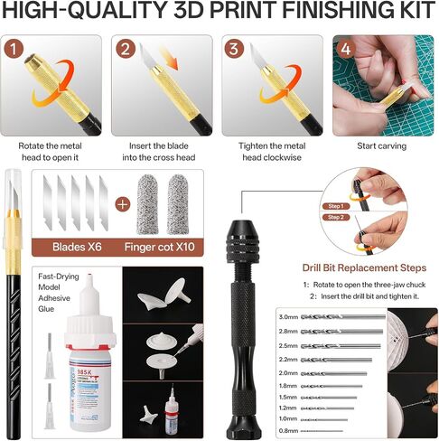 132Pcs 3D Printer Accessories Tools Kit,with Artificial Leather Storage Case,Perfect 3D Printing Enthusiast Kit,Includ 3D Printer Clean&Maintenance&Model Finish for Bambu Lab, Ender 3, Kobra, etc. in Saudi Arabia