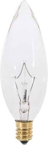 Satco A3682 130V Candelabra Base 25-Watt B9.5 Light Bulb, Clear in Saudi Arabia